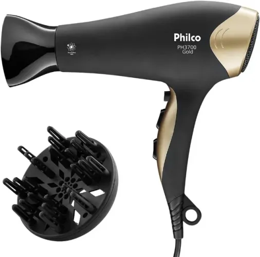 Secador de Cabelos Profissional da Philco PH3700 Gold Tourmaline com Difusor 2200W 220V