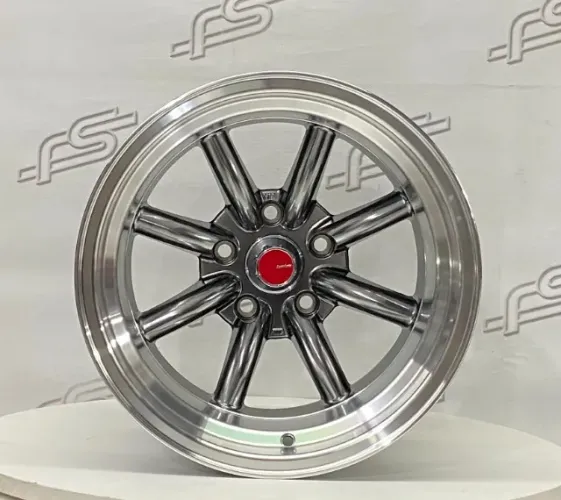  Rodas Watanabe AS34 Cromo Look Borda Diamantada Aro 15 Tala 9" e 10,5" Furação 5x114,3