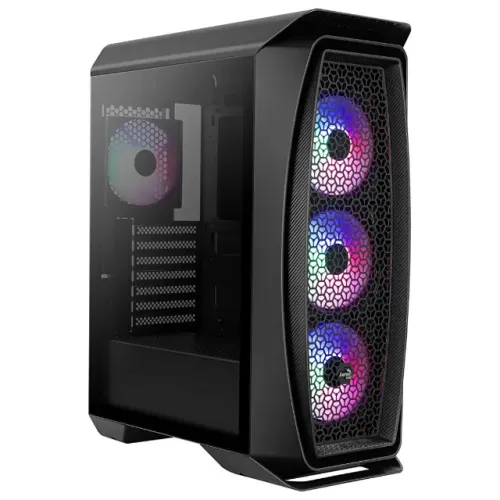 Gabinete Gamer Aerocool Aero One Frost Black *Com 4 Fans Led Rgb* - WZetta