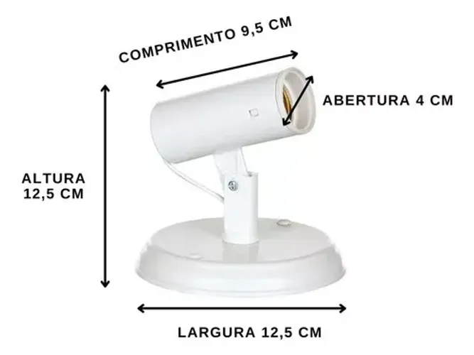 PROMOÇÃO! Spot Liso Direcionável 110v/220v Soquete E27- PONTA DE ESTOQUE