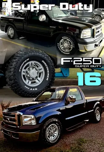 Roda aro 16 Ford F250 Super Duty Prata com calotas novas 