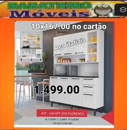 Kit cozinha aço branca entrega e monta