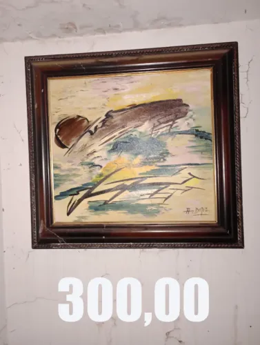 QUADRO COM TELA E PINCEL