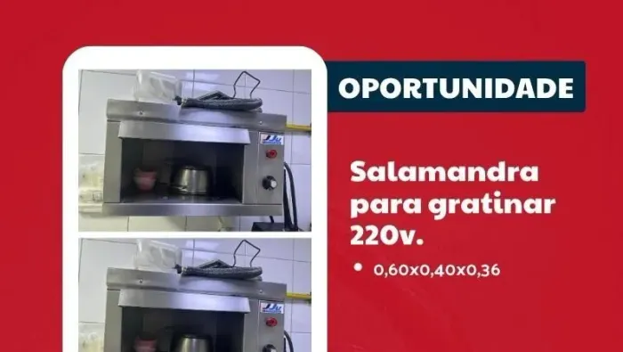 Maquina p gratinar , forno salamand 220v funcionando