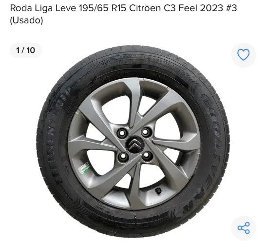 Roda de Liga Leve Citroën C3 Feel 2023