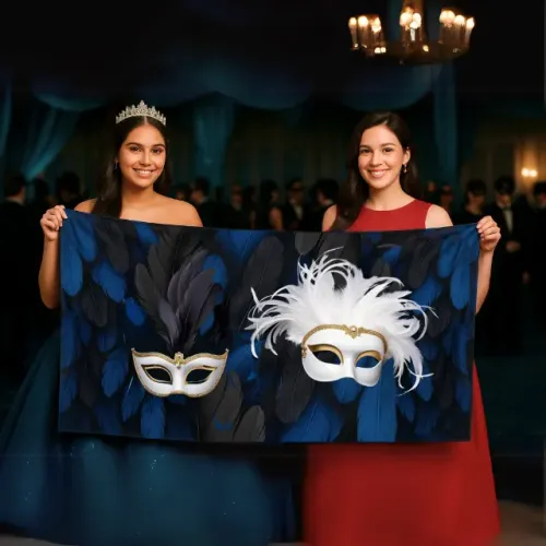 Mini Canga Baile de Máscaras Saída De Praia Brinde Presente Mimo Festa Debutante 15 Anos 