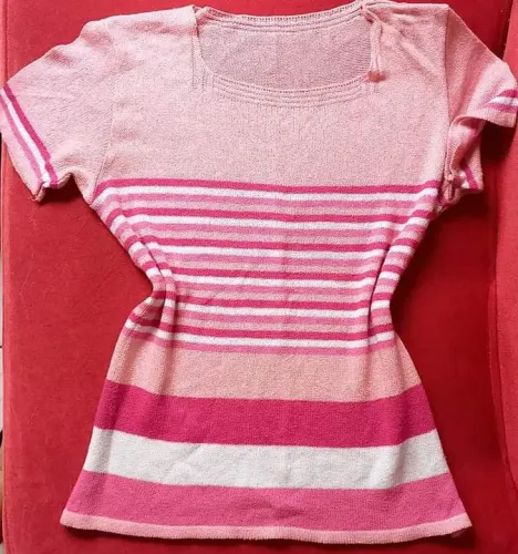 Blusa listrada feminina rosa