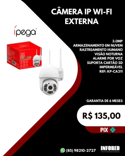 Câmera IP wi-fi externa KP-CA211