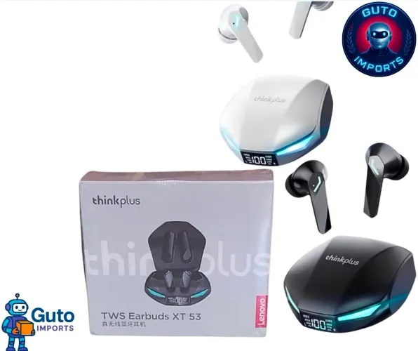 Fone Bluetooth lenovo XT53 Game, som poderoso, baixa latência 
