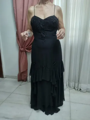 Vestido longo em voil preto novinho . Usado 2 vezes . Tamanho G