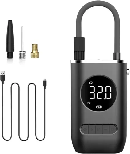 Compressor de ar portátil com inflador de pneu mini com bateria recarregável de 4000 mAh,