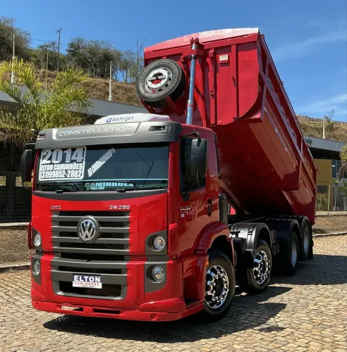 Caminhão caçamba Bitruck Vw 24-280 com ar condicionado 