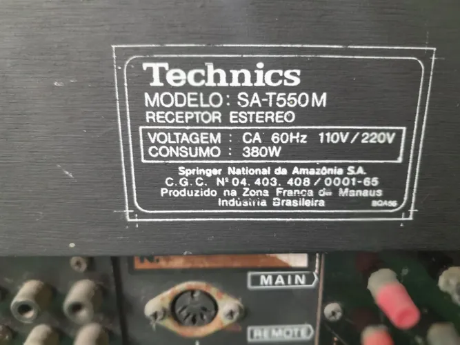 Receiver Estéreo Technics SA-T550M