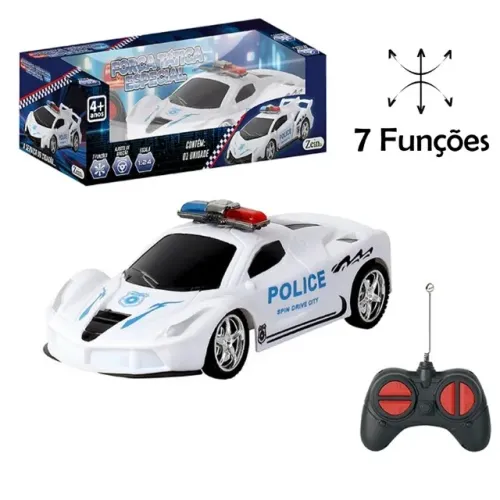 Carro Controle Remoto 7 Funções 1:24 Policia - Art Brink