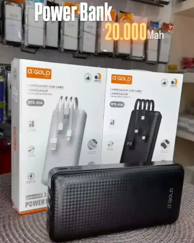 Power Bank 20.000 mAh e 10.000 mah - Carregador Portátil Alpha Gold