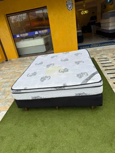 Conjunto box Queen Size ORTOBOM USADA TOP - ENTREGAMOS
