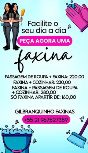 Faxineira Diarista Cozinheira e Passo roupas 