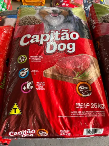 Ração Capitão Dog Carne 25kg para Cães Adultos - R$ 105,90