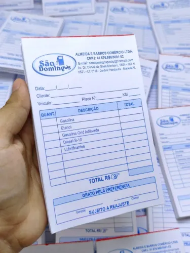 Bloco de Controle / Nota de Atendimento Personalizada 