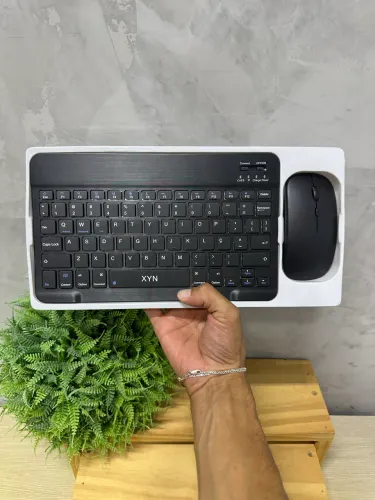 Teclado e Mouse Bluetooth Sem Fio - Funciona em Android e iPad Apple