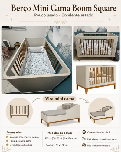 Berço Mini Cama Boom Square