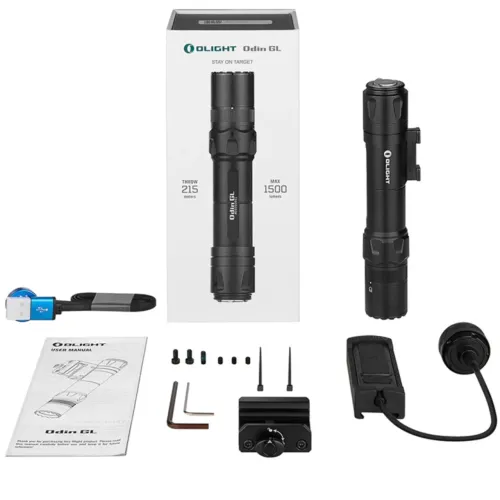 Lanterna Olight Odin GL 1500 Lúmens 215 Metros Laser Verde - Preta