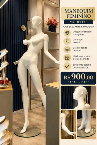 Manequim Feminino Premium - Pose Elegante com Braços Abertos