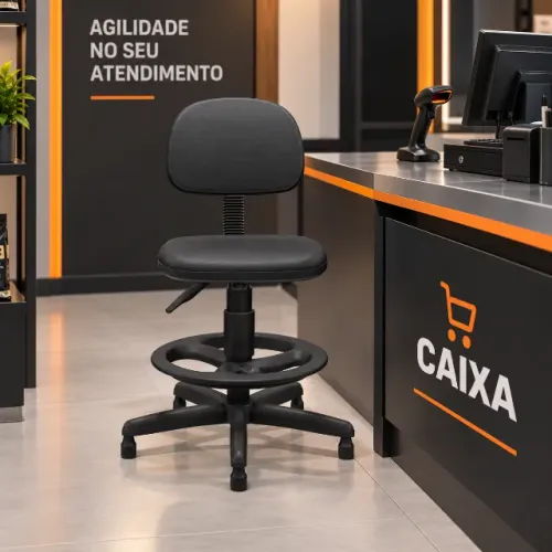 Cadeira para caixa com sapata e sem braço