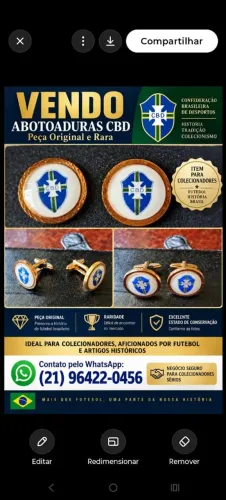 Par abotuaduras CBD anos 60. Item raríssimo.