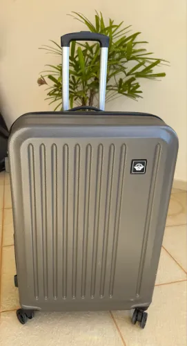 Mala de Viagem Dockers Média 24? 4 Rodas Giro 360° Cinza