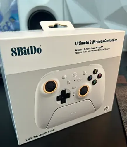 Controle Sem Fio 8BitDo Ultimate 2 | Joysticks TMR/Hall Effect + Doca de Carga - LACRADO