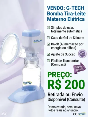 Bomba Tira-Leite Materno Elétrica Compact G-Tech