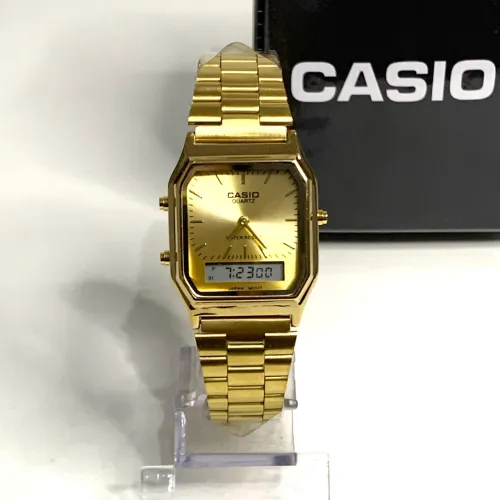 Relógio Casio vintage dourado aq230 novo 