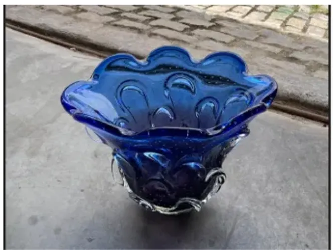 Vaso Murano - Azul médio