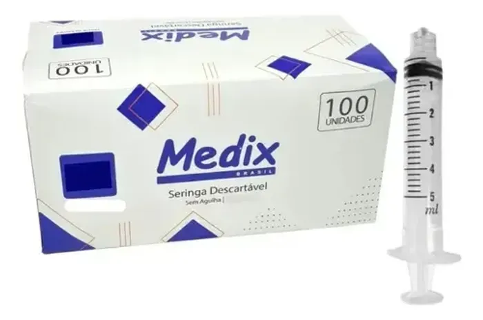 Lote 3 Caixas Seringa 5ml Sem Agulha Medix (Insulina/Luer Slip)