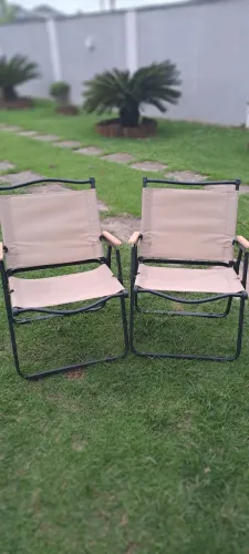2 Cadeiras Dobráveis Luxo para Camping, Praia e Jardim - Nova/Portátil
