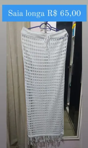 Saia longa no tricot tamanho único veste até 42 