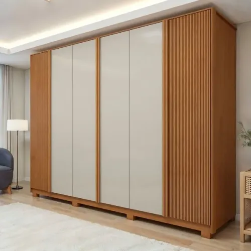 Guarda Roupa Barcelona Ripado 6 Portas Amendôa