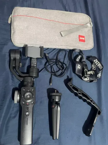 Gimbal Zhiyun Smooth 4 + bolsa transporte + suporte multifuncional + cordão (originais)<br>