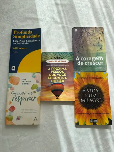 5 livros usados conservados - reflexão e desenvolvimento pessoal