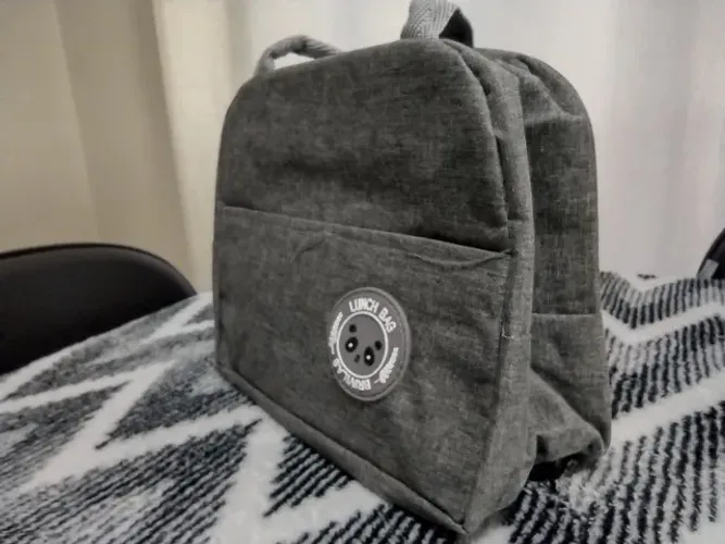 bolsa térmica cinza - lancheira com alça resistente