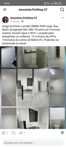 Aluga-se apartamento tipo Kitnet.