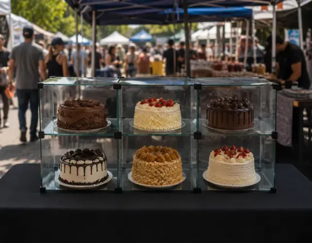 Vitrine de vidro para bolos 06 lugares
