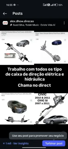 Trabalho com todos os tipos de caixa de direção elétrica hidráulica