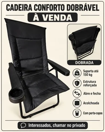 Cadeira dobrável almofadada