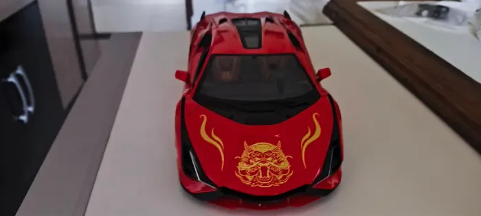 Miniatura Lamborghini Sian Fkp37 28cm com Pintura Especial