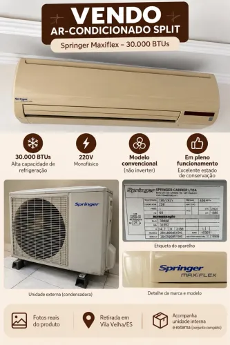 Ar-Condicionado Split Springer Maxiflex 30.000 BTUs - 220V - Funcionando