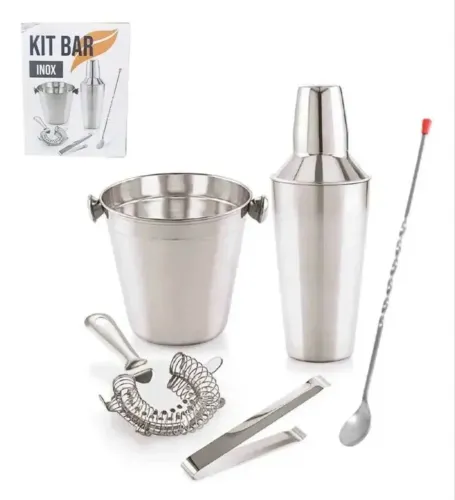 Kit Bar Inox 5pçs - NOVO na caixa
