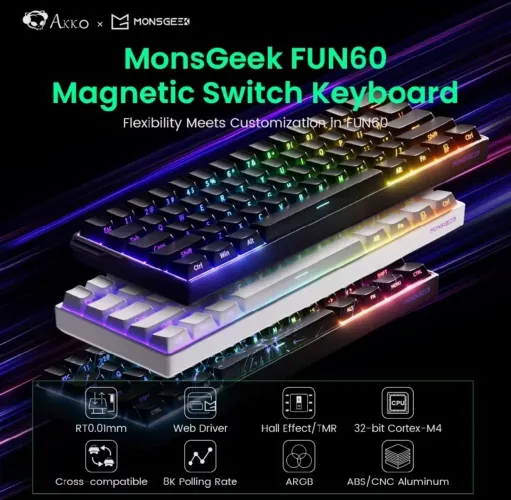 Teclado Gamer Magnético Akko MonsGeek FUN60 Pro Alta Performance (NOVO)