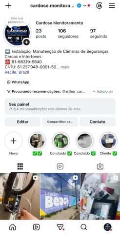 instalar e Manutenção de Câmeras, Cercas, Interfones em geral